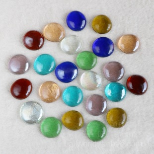 大号玻璃扁珠弹珠玻璃球围棋子多色花瓶鱼缸装饰玻璃珠马赛克颗粒