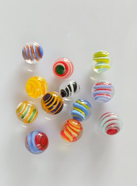闪电系列精彩怀旧实心球玻璃珠