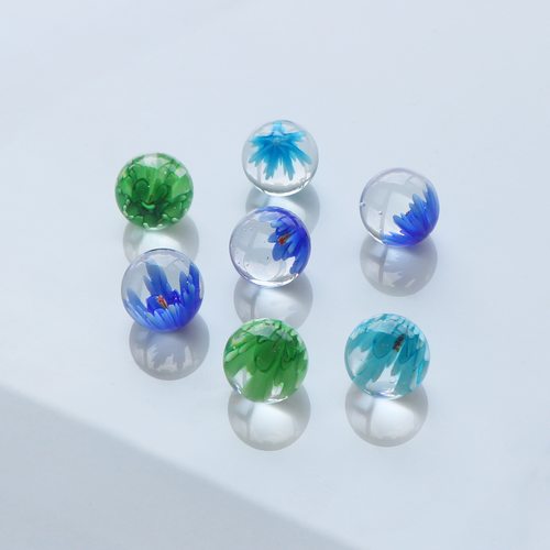 芯美玻璃珠双色16mm精彩球玻璃弹珠心意礼物玻璃球收藏 多款