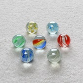 大玻璃球嵌花弹珠25mm按摩玻璃珠大跳棋子鱼缸花瓶装 饰游戏道具球