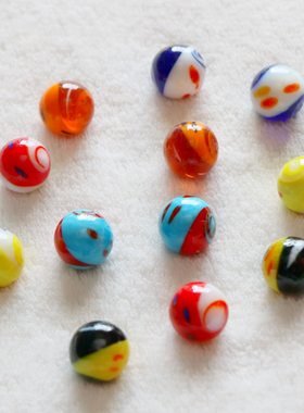 太极图案16mm溜子玻璃弹珠