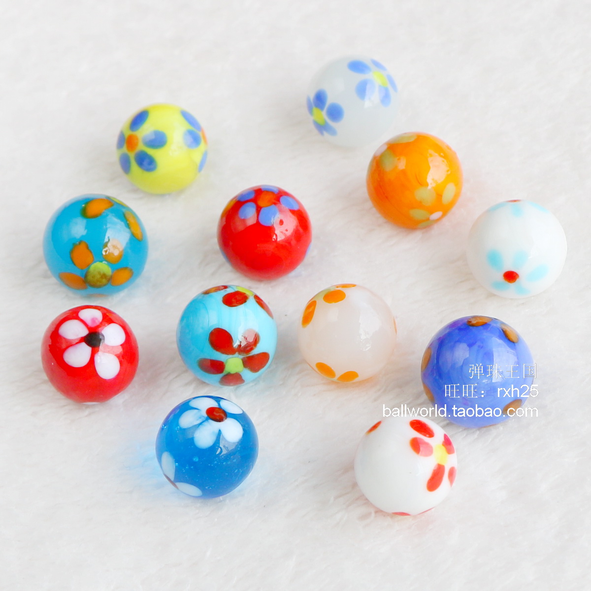 花朵款玻璃球弹珠16mm精彩礼物