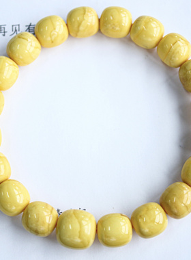 同料10mm焦皮料老型手串，阿尔卑斯般蜡质 精工  重：13.45克