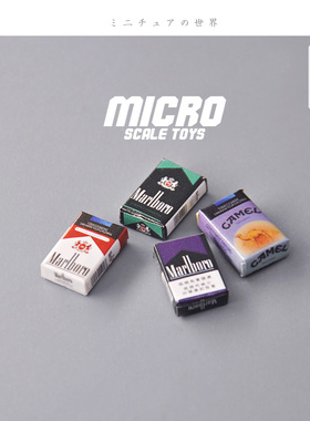 Dollhouse娃娃屋模型 1/12分食玩场景配件 迷你香烟模型微缩摆件