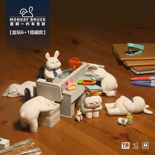 正版 星期一 潮玩可爱手办 不想上班盲盒 散货已拆 布鲁斯水豚