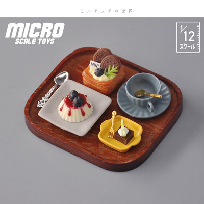 Dollhouse娃娃屋模型 1/12分食玩场景 小甜品甜点店咖啡微缩摆件