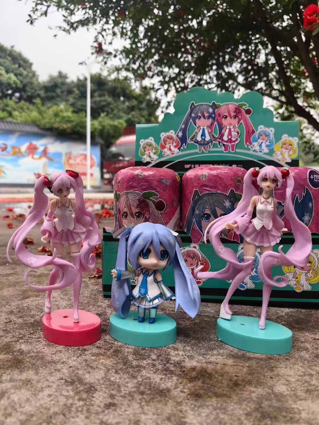 初音未来手办MIKU模型粉樱花兔耳景品公仔玩偶美少女二次元机箱礼