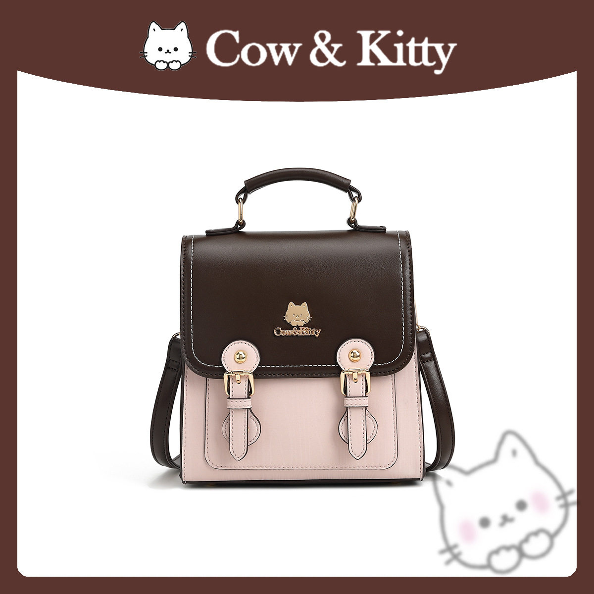 正品CowKitty复古大容量双肩包女包英伦风休闲相机包通勤百搭背包