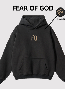 潮牌FG植绒字母essentials连帽卫衣男女秋冬加绒重磅百搭情侣外套