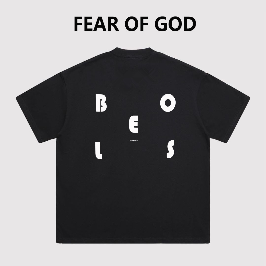 重磅纯棉潮牌简约字母短袖T恤男