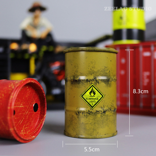小油桶迷你工业风摆件微缩模型游戏造景道具桌面布景收纳小物品