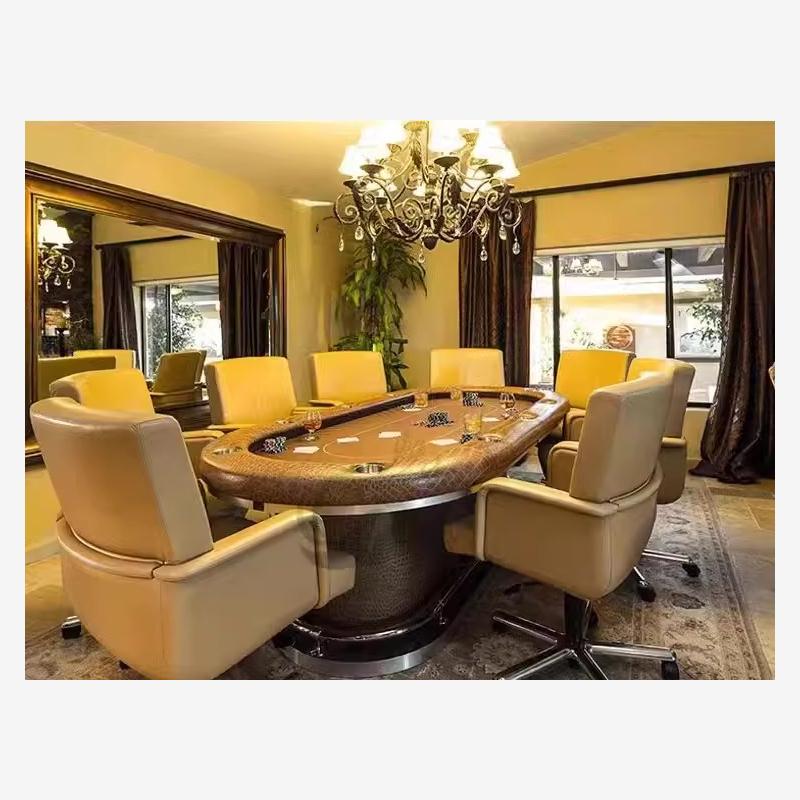 新款椭圆德州扑克桌可定制