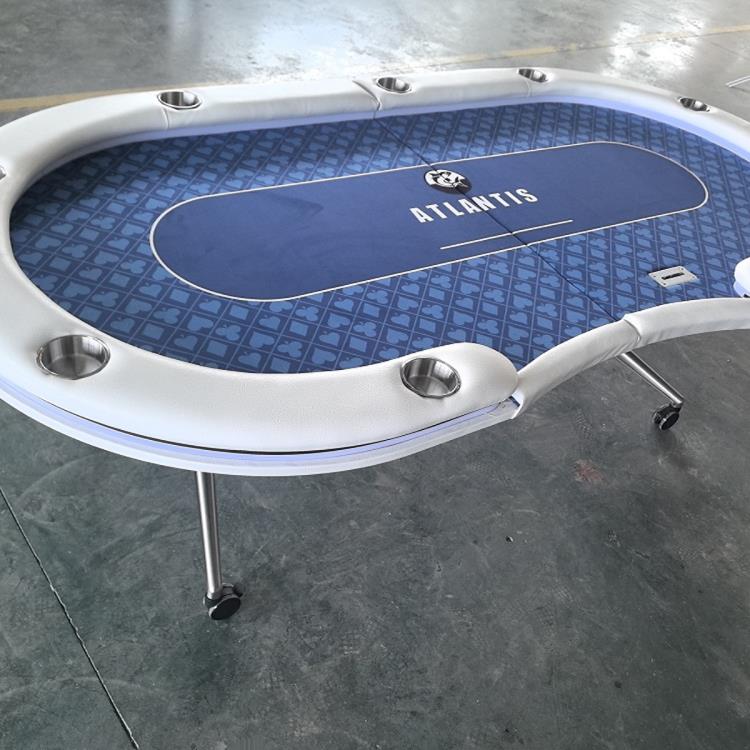 专业德州扑克桌棋牌室筹码扑克牌折叠台面桌布颜色可移动德州桌子