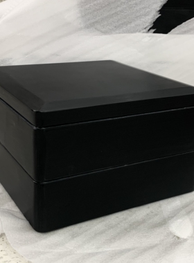 彩绘漆器收纳盒日式食盒双层木胎半成品礼品家居装饰绘画木器重箱