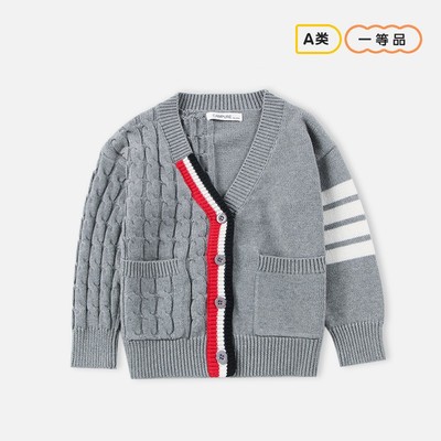 韩版麻花纹针织开衫纯棉毛衣