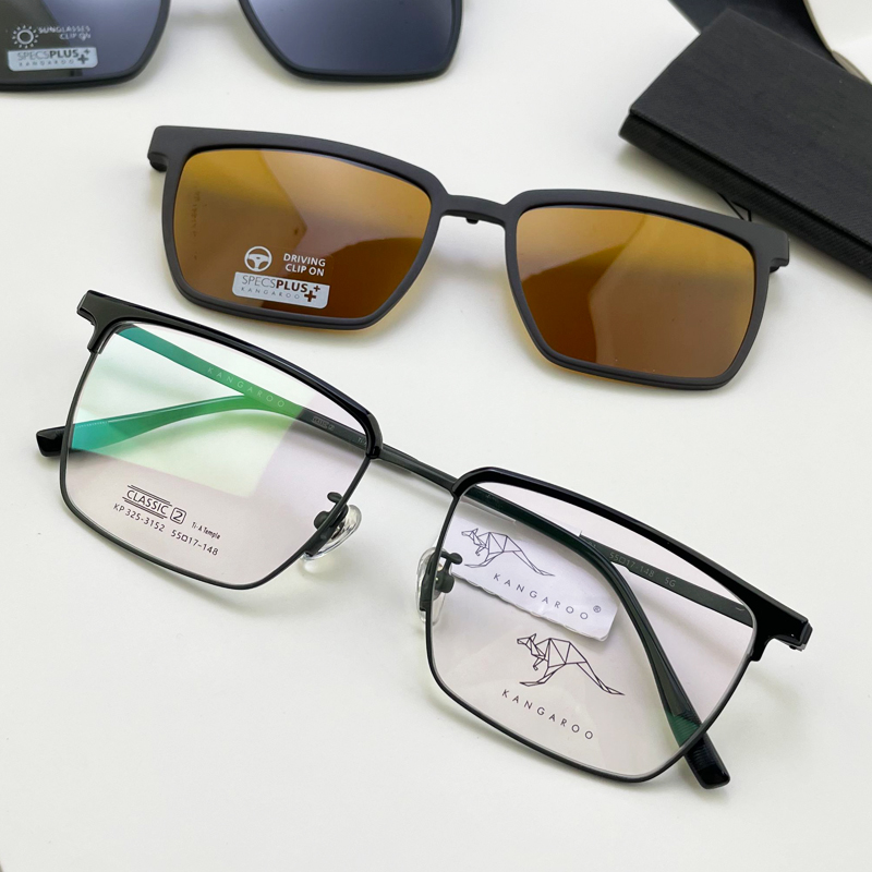 袋鼠多功能眼镜方形眼镜框架可配度数防蓝光近视太阳镜套镜夜视镜