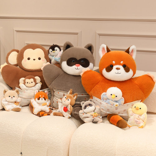 豆袋安抚抱枕卡通靠垫毛绒玩具