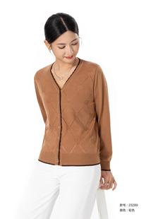 春季 休闲长袖 薄款 天丝针织衫 上衣 OSFR 2024新款 奥斯飞尔春秋薄款