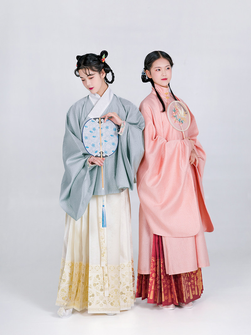 汉客丝路明制汉服定制草龙纹暗花纱交领短衫竖领对襟竖领斜襟长衫