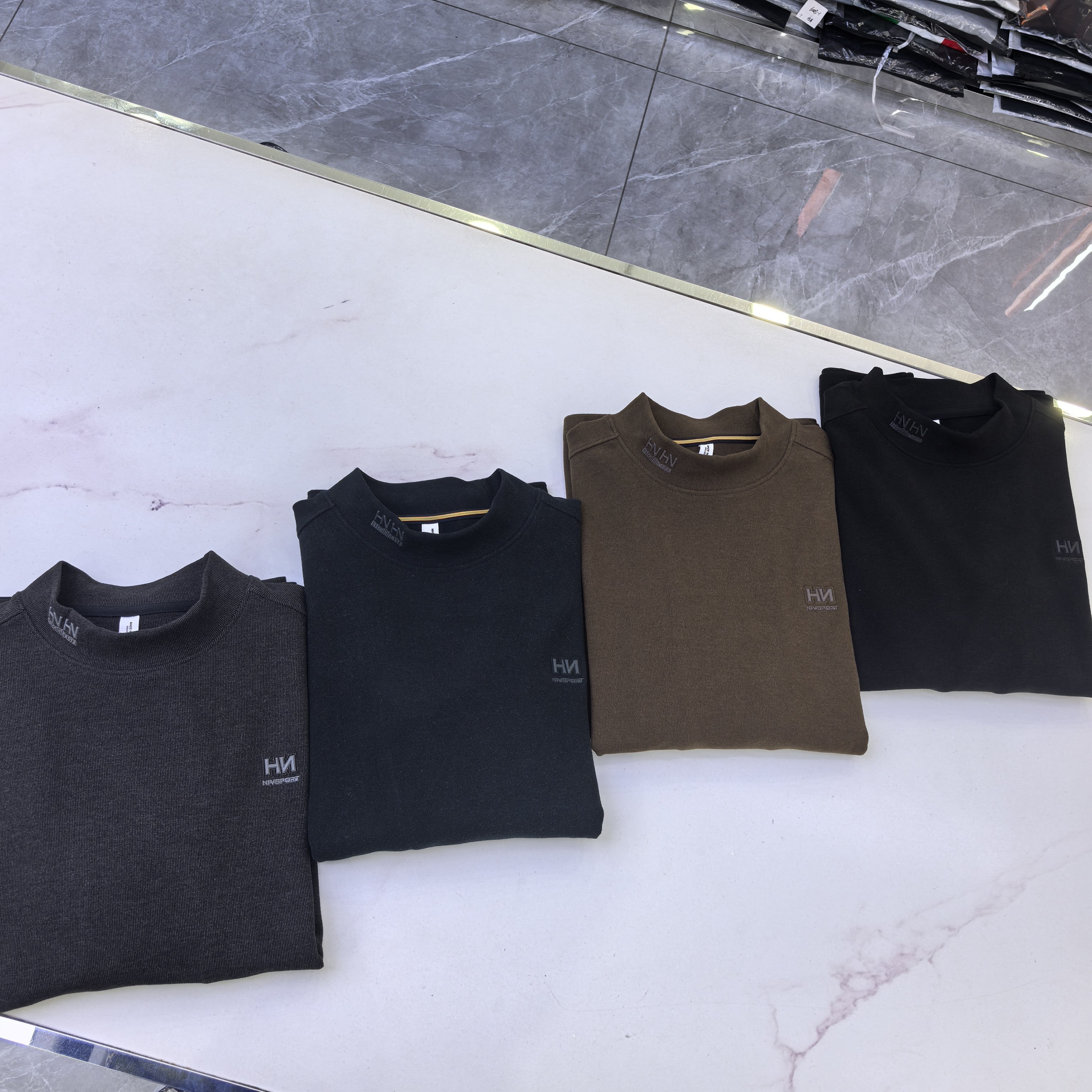 男士半高领双面绒保暖打底衫