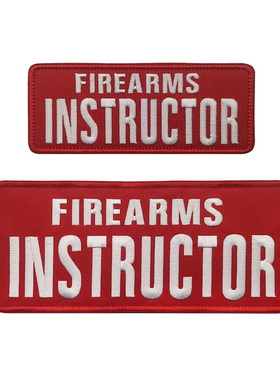 FIREARMS英文长条INSTRUCTOR枪械教官刺绣魔术贴章战术大背贴胸章