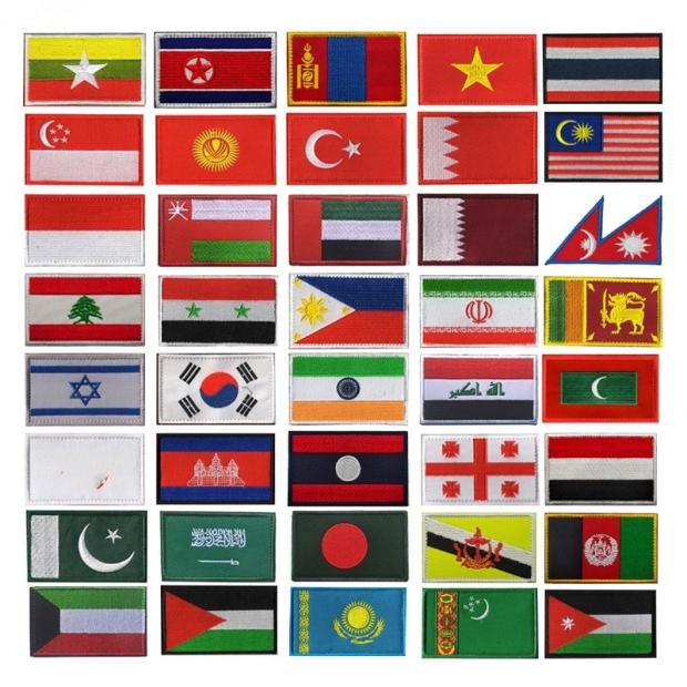 亚洲国旗刺绣魔术贴章巴林补丁