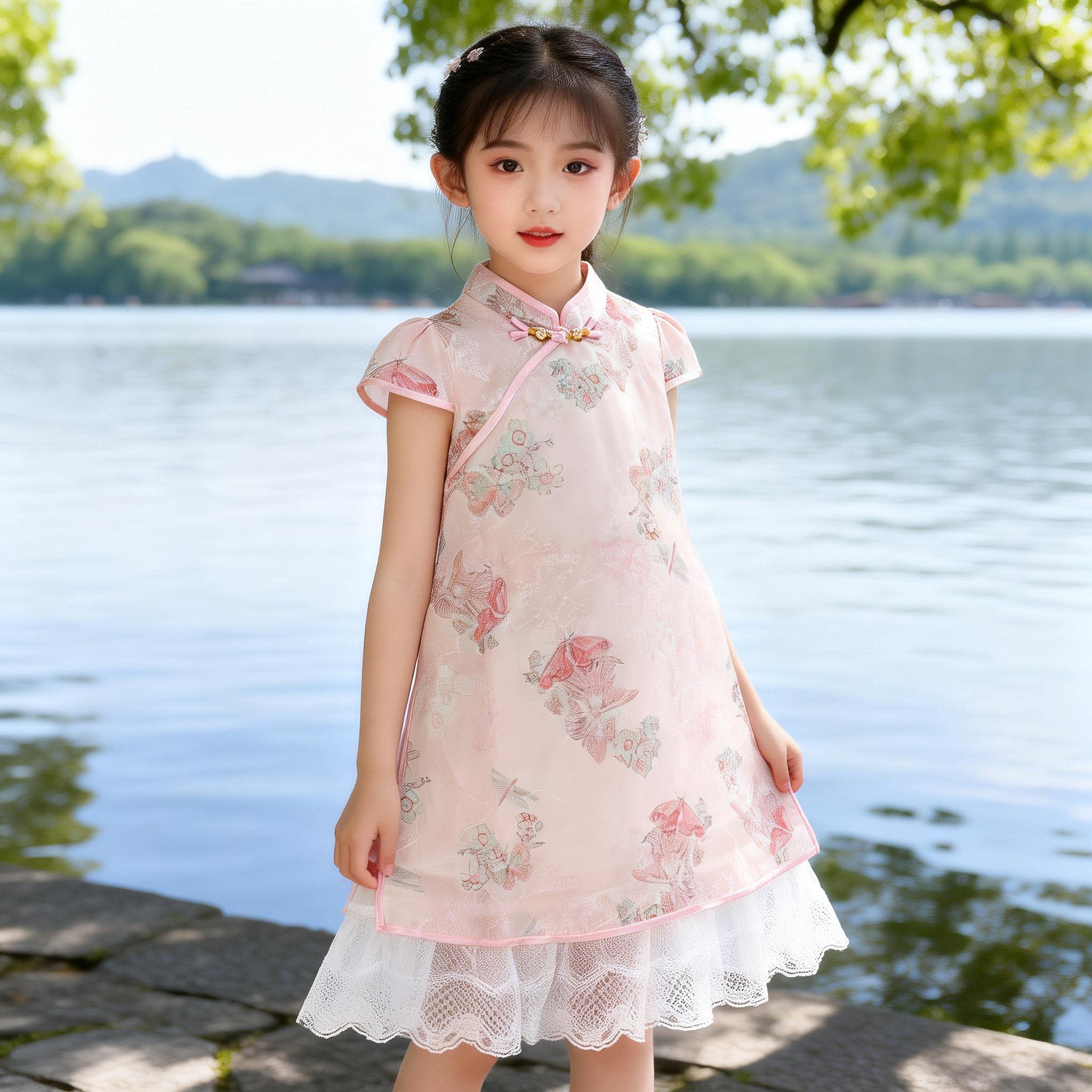 汪小荷女童夏季新款汉服旗袍裙图片