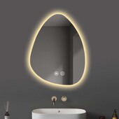 浴室智能镜子异形除雾水滴形卫生间触摸屏led防爆壁挂化妆镜带灯