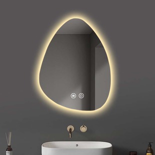 浴室智能镜子异形除雾水滴形卫生间触摸屏led防爆壁挂化妆镜带灯