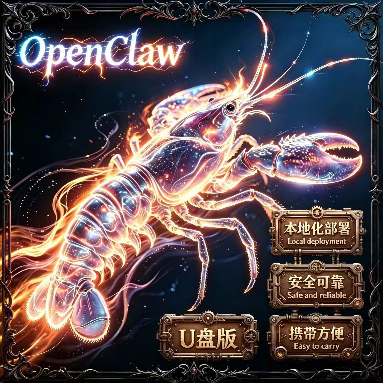 OpenClaw龙虾机器人AI即插即用U盘即插即用无需调试龙虾U盘电脑版