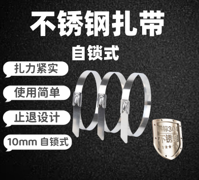 包邮304不锈钢扎带 10*550mm 100条/包船用电缆扎带 户外桥架扎i.