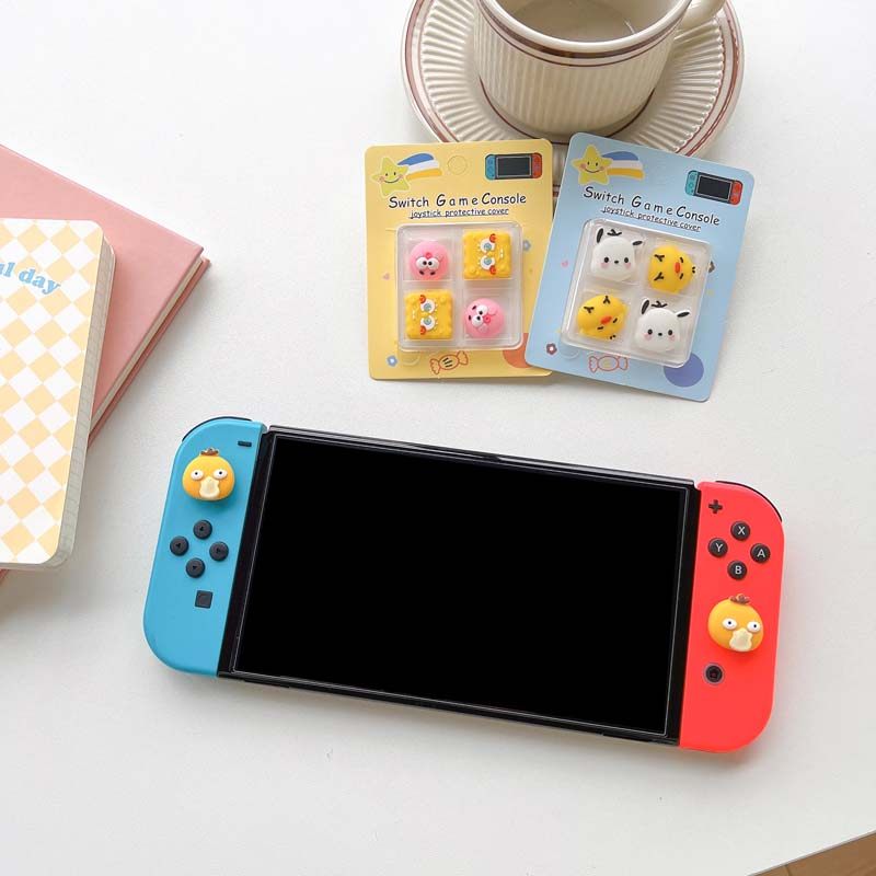 NINTENDO SWITCHOLED 로커 캡 귀여운 PACHA 개 액세서리 NS 컨트롤러 버튼 실리콘 보호 커버 라이트