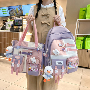 豪华书包小众冷门撞色1一3年级减重女孩五六用少心高颜值学生专包