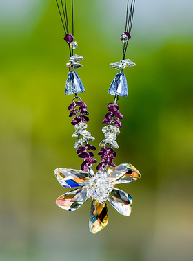 纯银饰品吊坠水晶夸张锁骨链