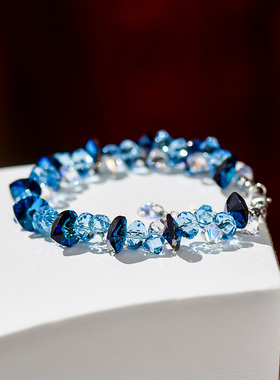 水晶手链女纯银韩版简