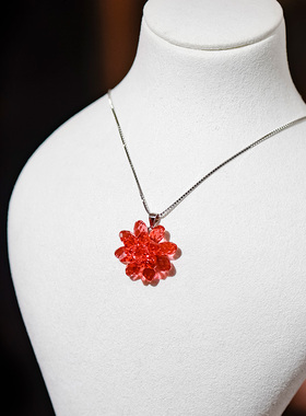 纯银饰品花朵项链甜美吊坠日常