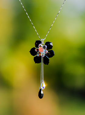 忆奴娇花墨染饰品女花朵流苏女