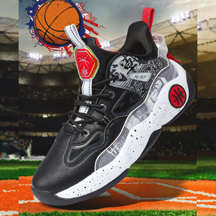 纽亚伦实战篮球鞋春秋季中小学生男童专业运动鞋摩擦有声音学生鞋