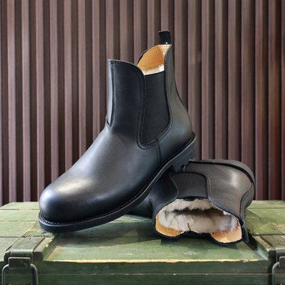 冬季羊毛切尔西靴3516厂松紧套脚高帮休闲保暖棉皮靴男固特异上线
