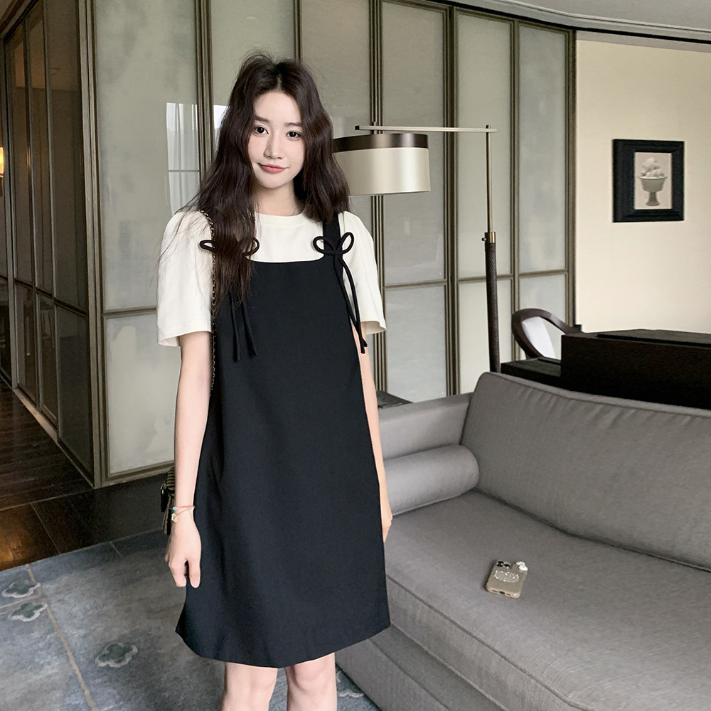 现货！数据好纯棉短袖T恤+背带裙两件套装159-767P135K188,女装套装/套裙,浙宝159