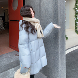 新款！蓝色中长款泡芙90白鸭绒羽绒服女159-563P385k578，女装羽绒服，浙宝159