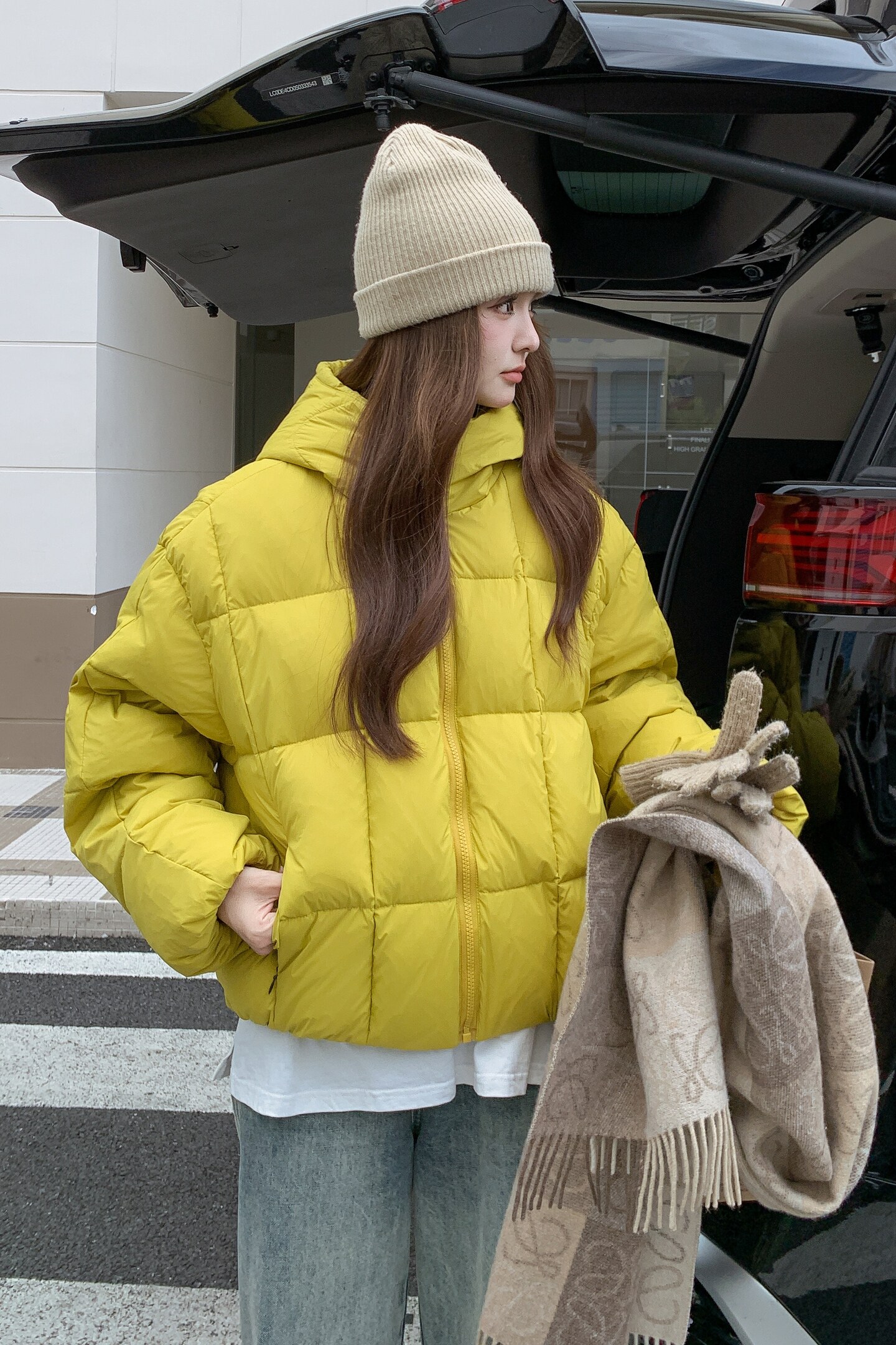 现货！韩系宽松黄色面包90白鸭绒羽绒服159-520P305K458,女装羽绒服,浙宝159