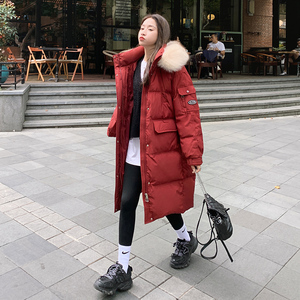 ！ 数据好~90白鸭绒羽绒服红色中长款159/829/P335K498图片