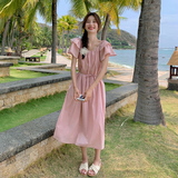 档口现货！粉色宽松韩版飞飞袖连衣裙159-0933P105K158，女装连衣裙，浙宝159