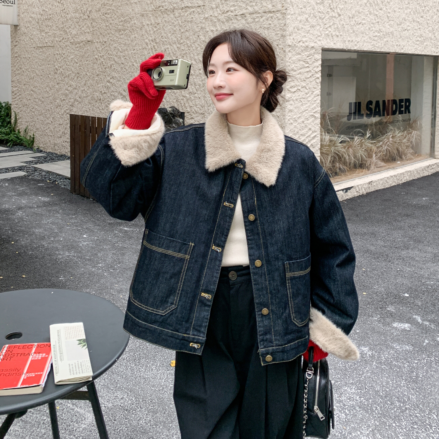 新款！宽松牛仔内胆90绒羽绒服159-562P265K398，女装羽绒服，浙宝159