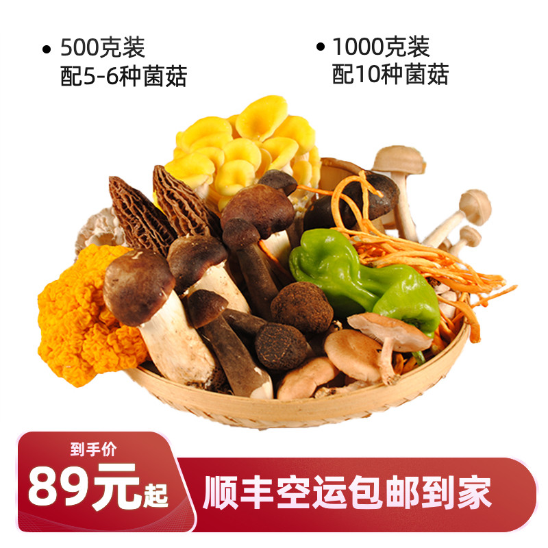 新鲜杂菌组合云南省食用野生菌黑牛肝菌羊肚菌松茸鸡纵菌煲汤食材