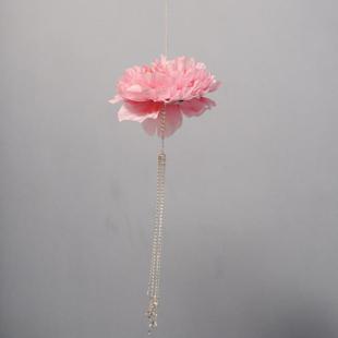 安念 摄影 黑喵喵 手提大牡丹花灯流苏灯笼汉服简约甜美古风套装