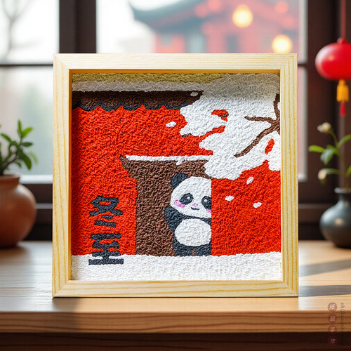 纸浆画新中式数字油画填色丙烯画