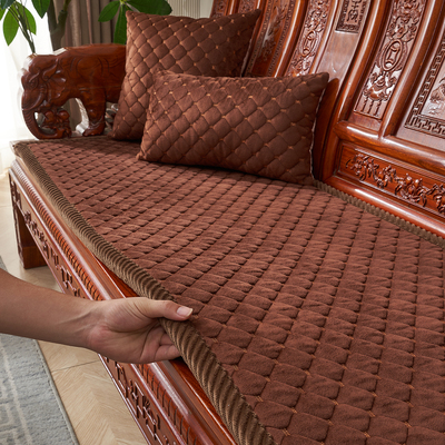 红木加厚毛绒沙发垫新中式沙发垫