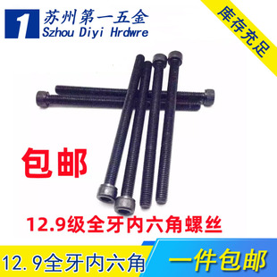 加长12.9级高强度全牙内六角螺丝M3/M4/M5/M6/M8/M10/M12/M36-300